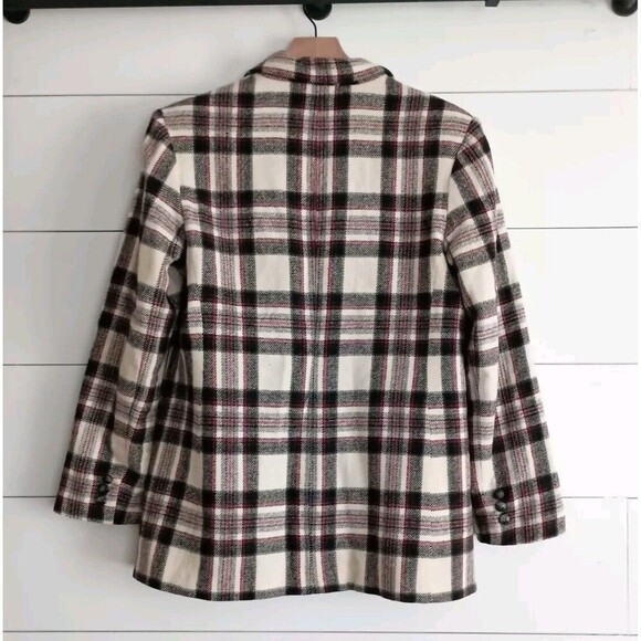 Vtg White Stag Plaid Blazer Wool Academia Career Office Preppy Size 10 Medium - Picture 3 of 9